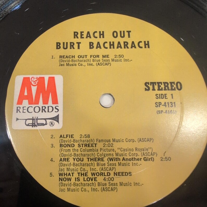 Burt Bacharach Reach Out Vinyl LP A&M Records SP-4131 Stereo 1967 Pop Lounge image 4