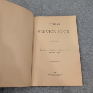 Libro de rituales y servicio de los Caballeros de Pythias, lote de 2, década de 1890, 1947. imagen 4
