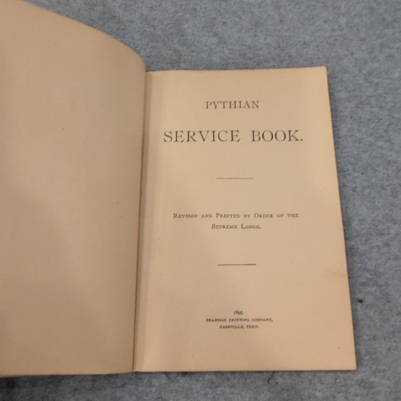 Libro de rituales y servicio de los Caballeros de Pythias, lote de 2, década de 1890, 1947. imagen 4