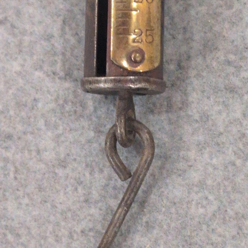 Antique Brass & Iron Hanging Spring Scale w/ Hook Ring – c.1890s Farm Tool image 4