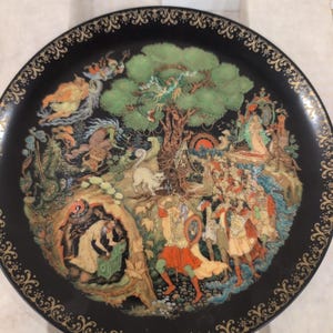Russian Legends The Golden Cockerel Collector Plate 18k Gold USSR image 1