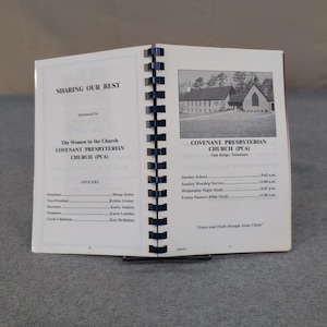 Sharing Our Best Covenant Presbyterian Church PCA Oak Ridge TN Cookbook Spiral image 2