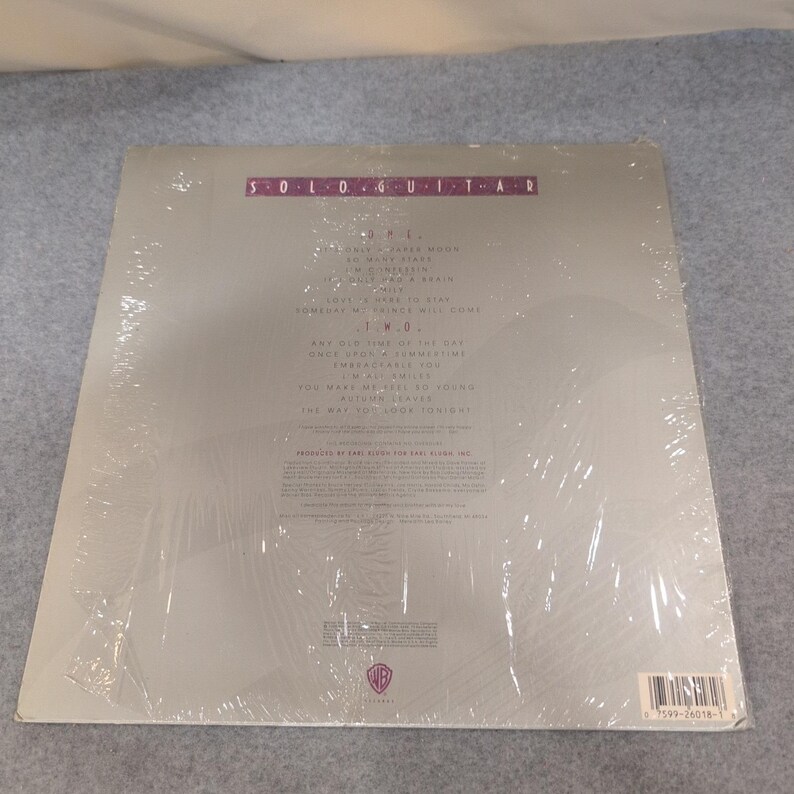 Earl Klugh Solo Guitar Vinyl LP 1989 Warner Bros 1-26018 Jazz Instrumental image 2