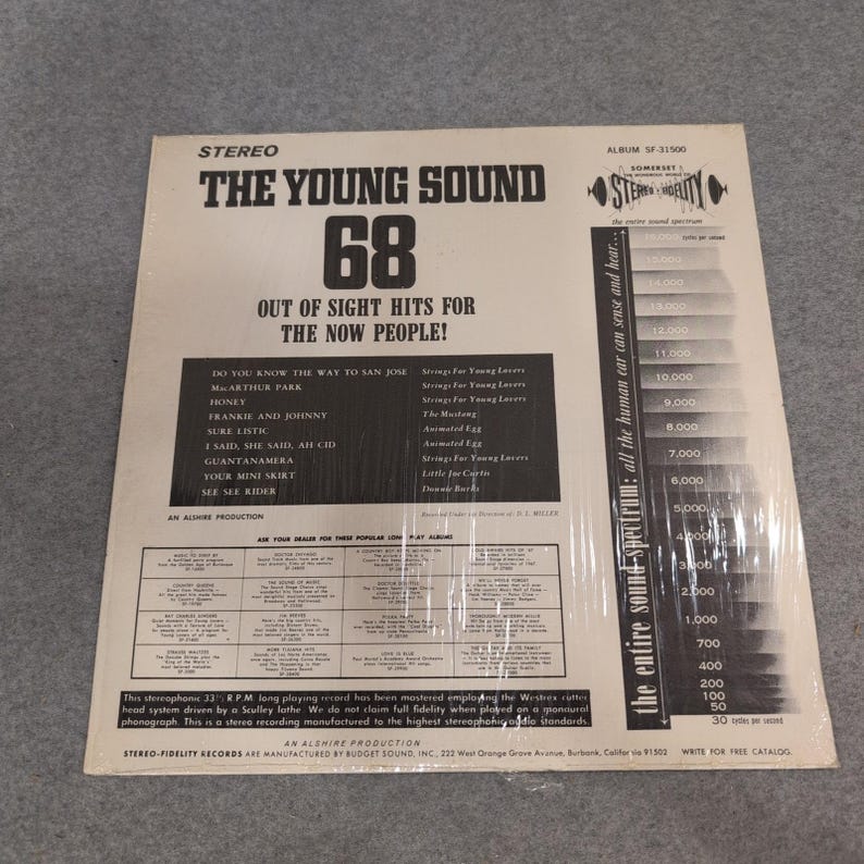 The Young Sound 68 Out Of Sight Hits Various Artists Vinyl LP Somerset SF-31500 image 2
