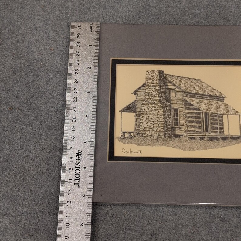 Al Hammond impression vintage cabane en rondins architecture rustique emmêlés art image 8