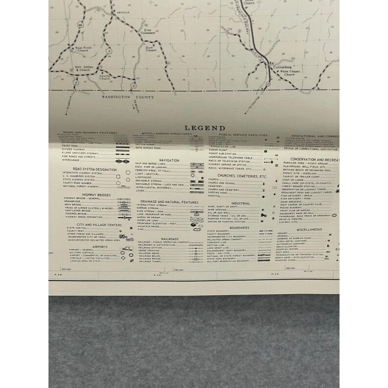VTG 1980 General Highway Map Choctaw County Alabama 28" x 18" Butler Gilbertown image 3