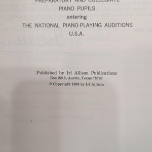 Irl Allison The Irreducible Minimum Musicianship Test IMMT Part Two Piano 1968 afbeelding 2