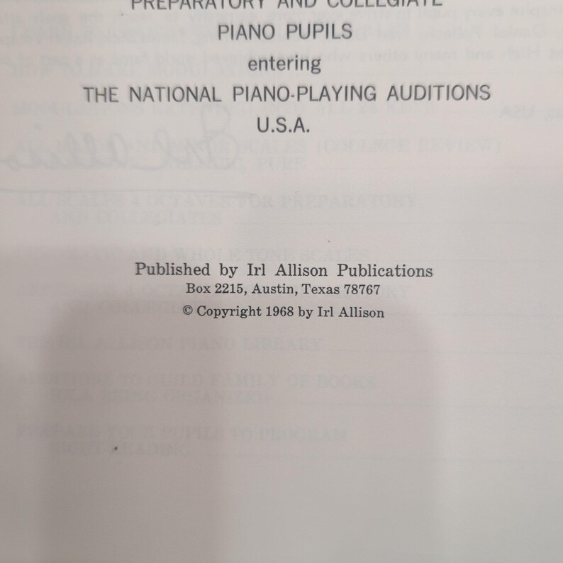 Irl Allison The Irreducible Minimum Musicianship Test IMMT Part Two Piano 1968 afbeelding 2