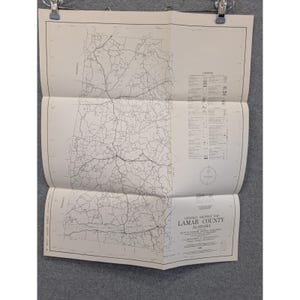 Vintage 1979 General Highway Map Lamar County Alabama Wall Art 21" x 18" image 1
