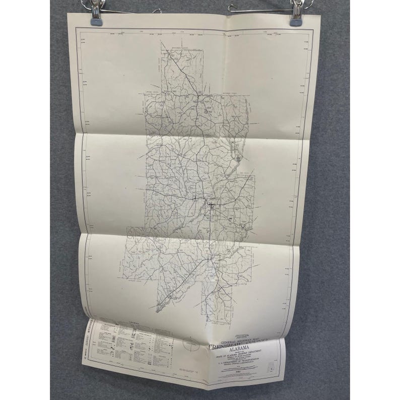 VTG 1980 General Highway Map Crenshaw County Alabama 28" x 18" Luverne Brantley image 1