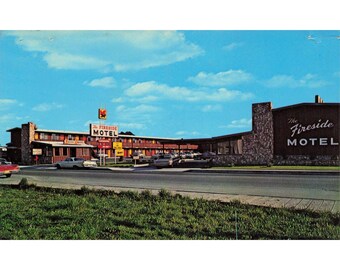 Fireside Motel Eureka California CA Chrome Postcard 1965 Roadside Americana