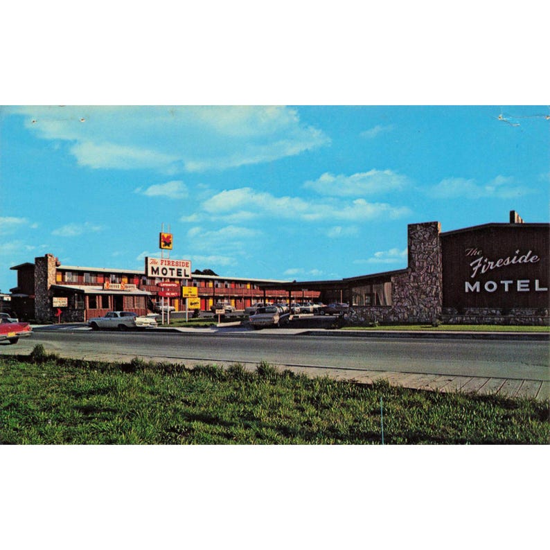 Fireside Motel Eureka California CA Chrome Postcard 1965 Roadside Americana image 1
