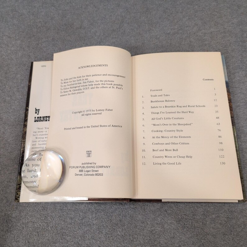 Next Year Country by Lorney Faber 1975 Montana Ranching Memoir Hardcover VG+ image 3