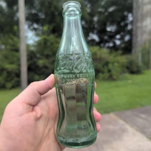 Vintage Coca-Cola 6.5 oz Glass Bottle Georgia Green Hobbleskirt Embossed Coke image 1