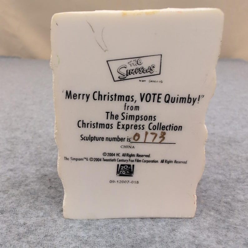The Simpsons Christmas Express Mayor Quimby Vote Quimby Sleigh Figurine 2004 image 6
