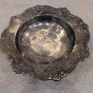 Gorham Silver Original Vintage Silverplate Chantilly Pattern Scalloped Bowl image 1