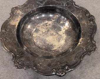 Gorham Silver Original Vintage Silverplate Chantilly Pattern Scalloped Bowl