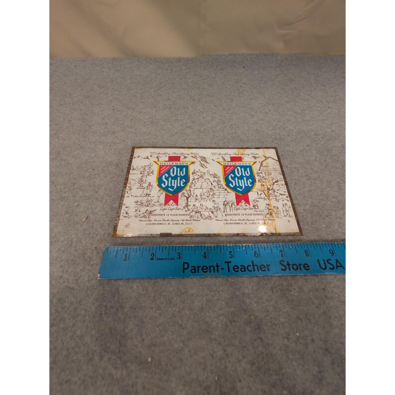 Vintage Heileman's Old Style Beer Uncut Metal Can Label Sheet G Heileman Brewing image 3