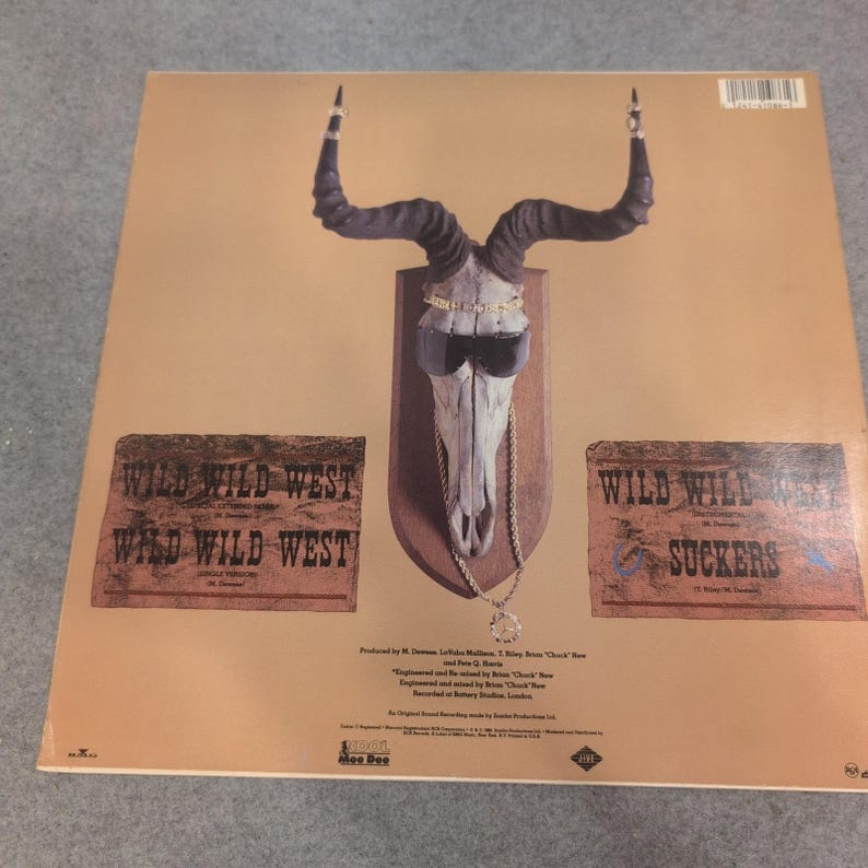 Kool Moe Dee Wild Wild West 30,3 cm vinyle simple 1988 Jive Records 1086-1-JD TB image 2