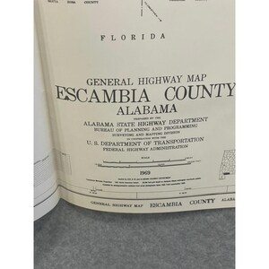 VTG 1969 General Highway Map Escambia County Alabama 31" x 18" Brewton Atmore image 2