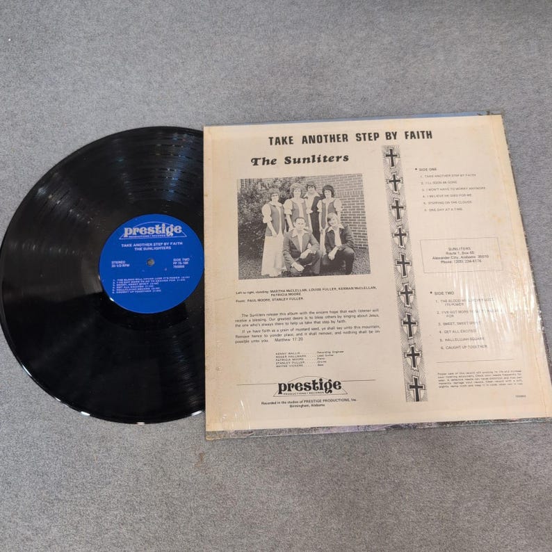 The Sunliters Take Another Step By Faith Vinyl LP Gospel Prestige Records image 2