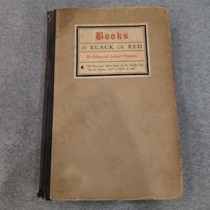 Books in Black or Red Edmund Lester Pearson 1923 First Edition Macmillan HC image 1