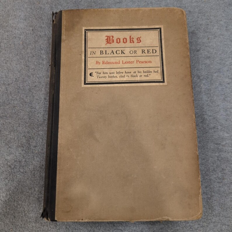 Books in Black or Red Edmund Lester Pearson 1923 First Edition Macmillan HC image 1
