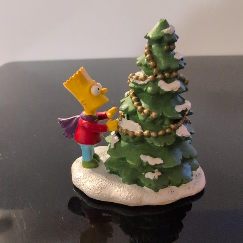 The Simpsons Hawthorne Village Finishing Touches Bart Simpson Christmas Figurine image 1