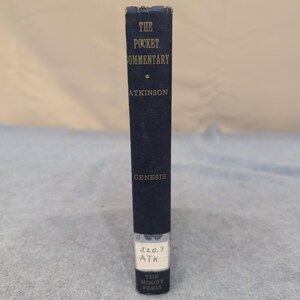 The Pocket Commentary Genesis Basil Atkinson Moody Press 1957 Hardcover Vintage image 1