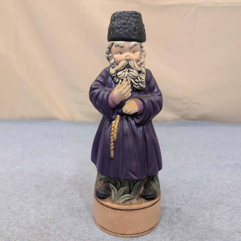 Vintage Alberta's 1966 Hand Signed Ceramic Russian Vodka Man Decanter Figurine image 1