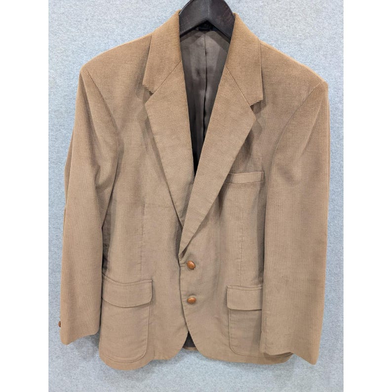 VTG Mens Corduroy Blazer WFF by Farah Brown Sport Coat Jacket Elbow Patch 44R image 1