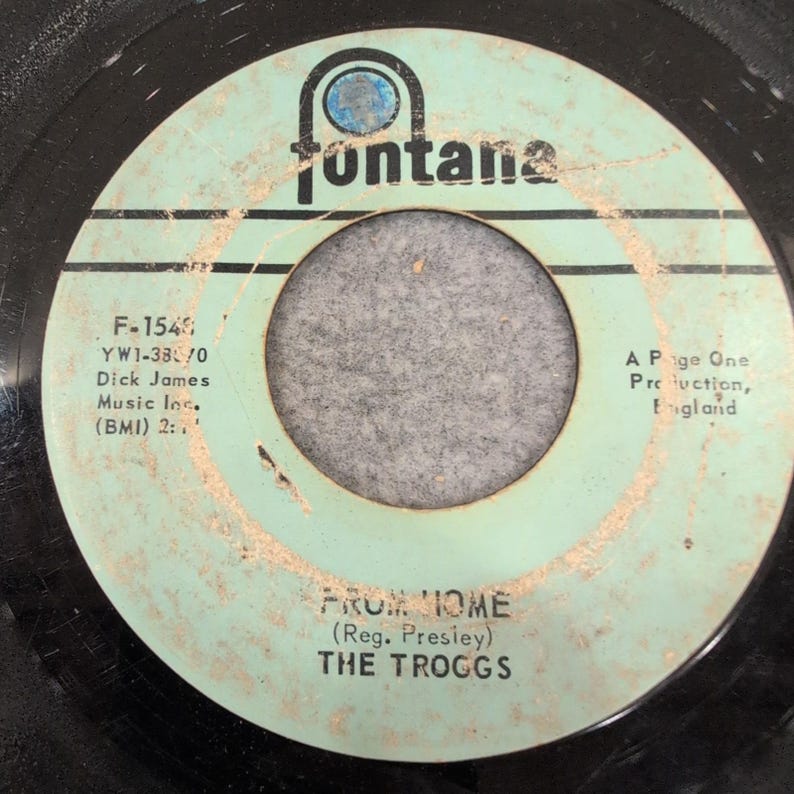 The Troggs Wild Thing From Home 45 RPM 7 Vinyl Single Fontana F-1548 1966 image 2