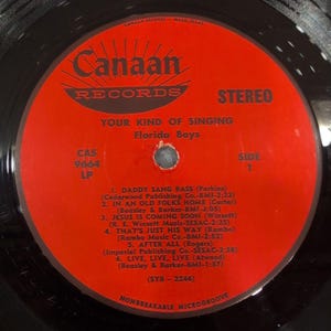 The Florida Boys Your Kind of Singing Vinyl LP Canaan Records CAS-9664 Stereo VG image 3