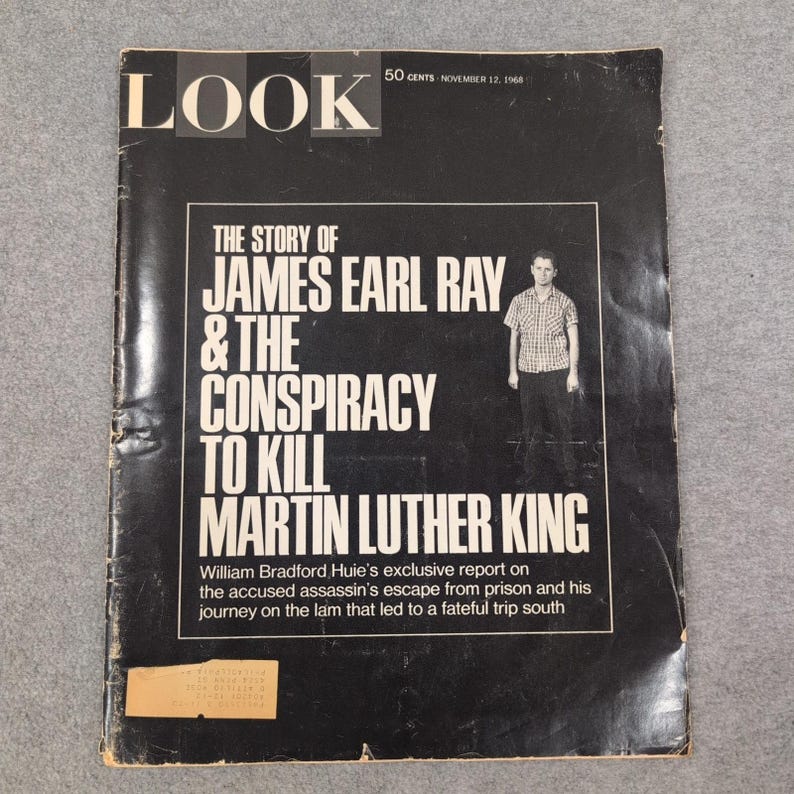 Look Magazine November 12 1968 James Earl Ray Martin Luther King Conspiracy Iss image 1