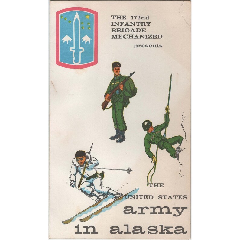 Vintage 172nd Infantry Brigade Mechanized US Army in Alaska Program Pamphlet image 1