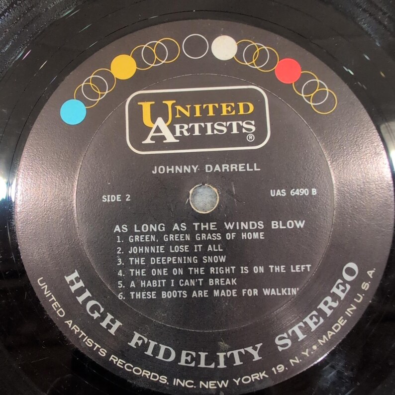 Johnny Darrell - As Long As The Winds Blow - LP de Vinil - United Artists UAS 6490 - Estéreo imagem 4