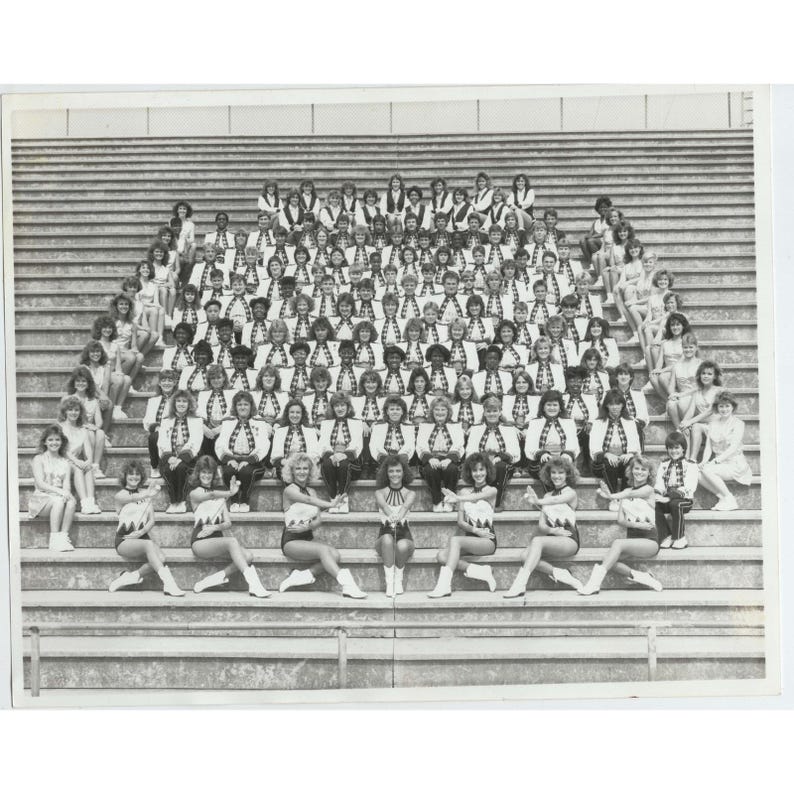 Vintage 10x8 Marching Band Dance Team Group Photo Anniston Alabama Mary Harder image 1