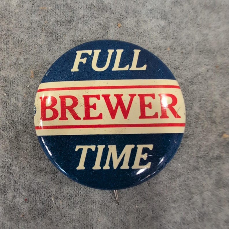 Vtg Albert Brewer Alabama Governor Full Brewer Time Political Campaign Button image 1