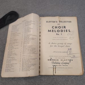 Vintage 1950 Clayton's Collection of Choir Melodies No. 1 Gospel Songbook Norman image 2