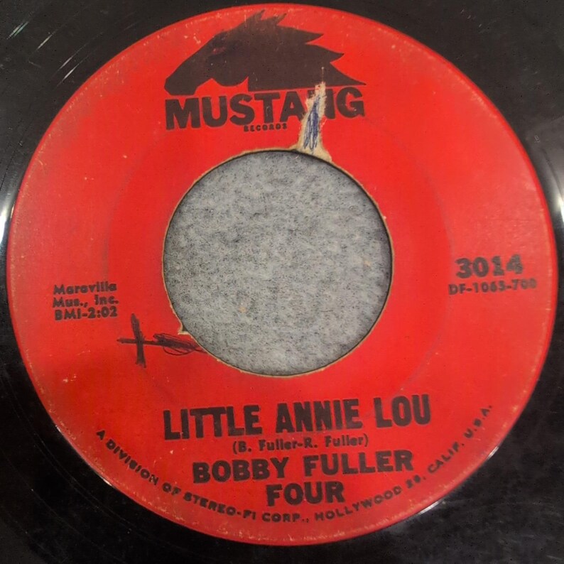 Bobby Fuller Vier habe ich gegen das Gesetz gekämpft Little Annie Lou 45 RPM mustang 3014 Vinyl Bild 2