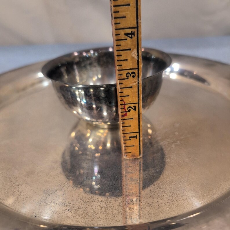 Wm A Rogers Oneida Silver Plated Chip and Dip Server Round Platter Bowl NA310 image 11