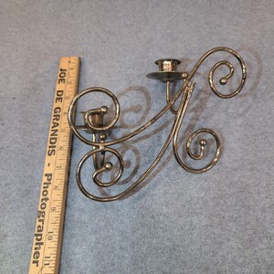Home Interiors Gifts Brass Scroll Wall Sconce Candle Holder Pair Set of 2 image 6