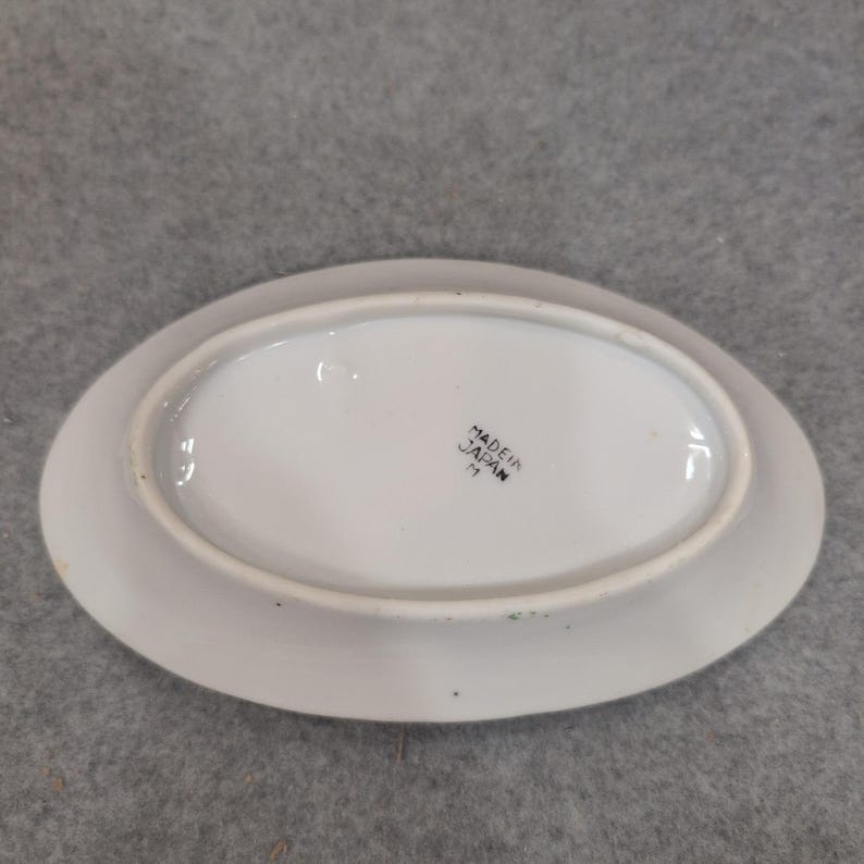 Vintage Made in Japan Lusterware Peach Floral Porcelain Trinket Dish NA308 image 4