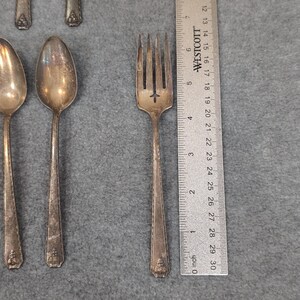Prestige Plate Silverware Set 4 Forks 4 Spoons Grape Leaf Pattern Vintage Dining image 7