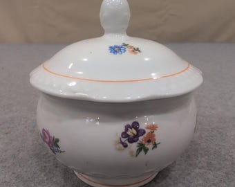 Kahla Kahlaerstedt Pastorale Floral Zuckerdose mit Deckel Made in GDR NA308