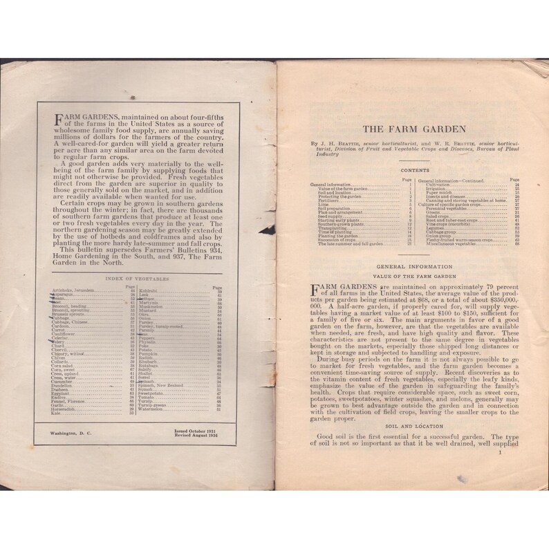 Boletín agrícola del USDA n.° 1673, edición de 1936, titulado "The Farm Garden". imagen 3
