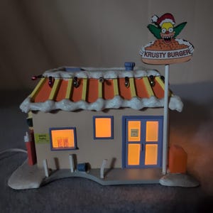 Hawthorne Village The Simpsons Christmas Village Krusty Burger Lighted Sculpture image 1