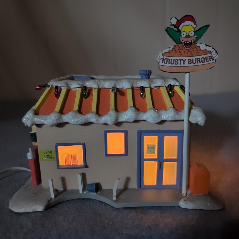 Hawthorne Village The Simpsons Christmas Village Krusty Burger Lighted Sculpture image 1