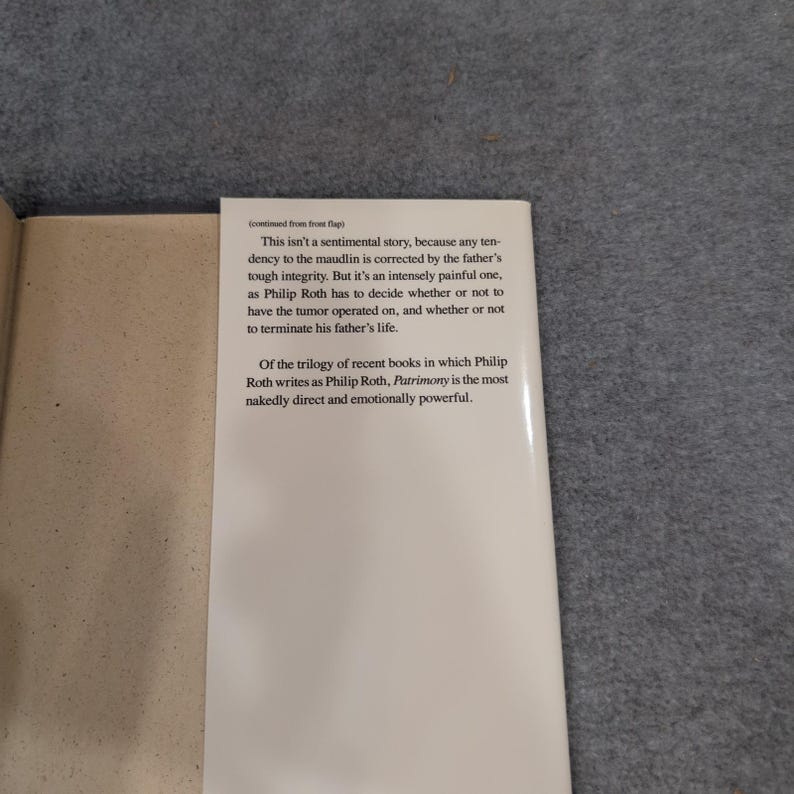 Patrimony A True Story Philip Roth First Edition Hardcover Memoir 1991 image 3