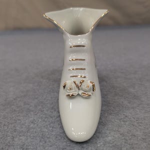 Formalities by Baum Bros White Ceramic Victorian Style Shoe Figurine Floral Rose image 2
